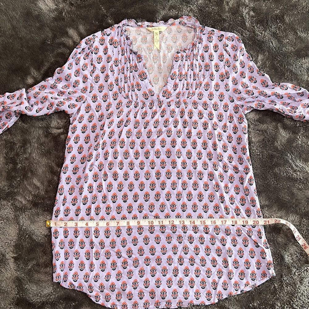 100. Matilda Jane Tunic Lavender Delicate Topiary Detail - Size Medium Blouse - Picture 8 of 10